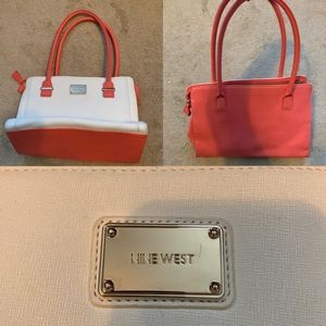 Nine West Coral + White Purse: Used